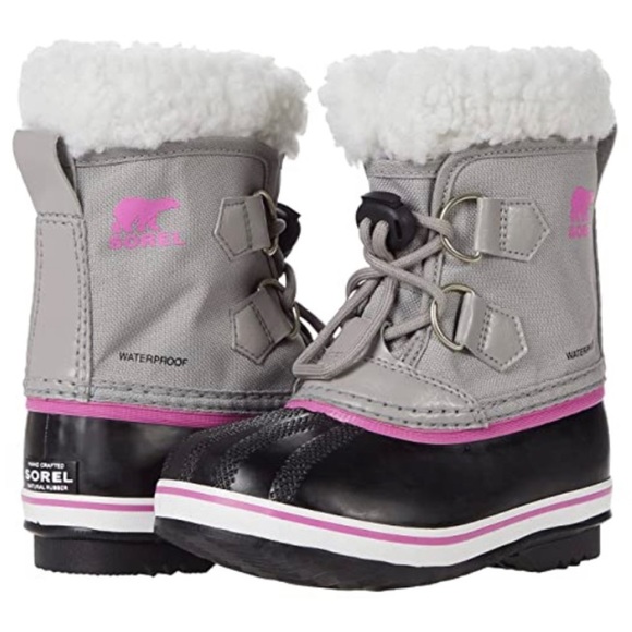 Sorel Yoot Pac Waterproof Toddler Snow Boot in Chrome Blackpink Girls Size 8 NWT - Picture 1 of 11